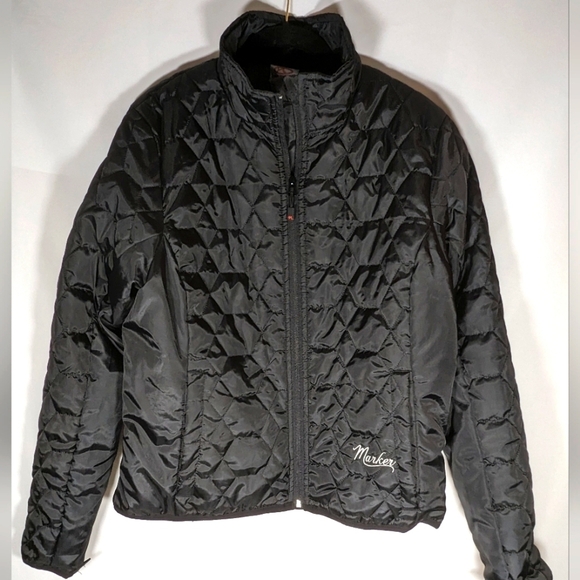 Marker Black Quilted Puffer Zip Up Women's Ski Jacket Size Large - Picture 1 of 10